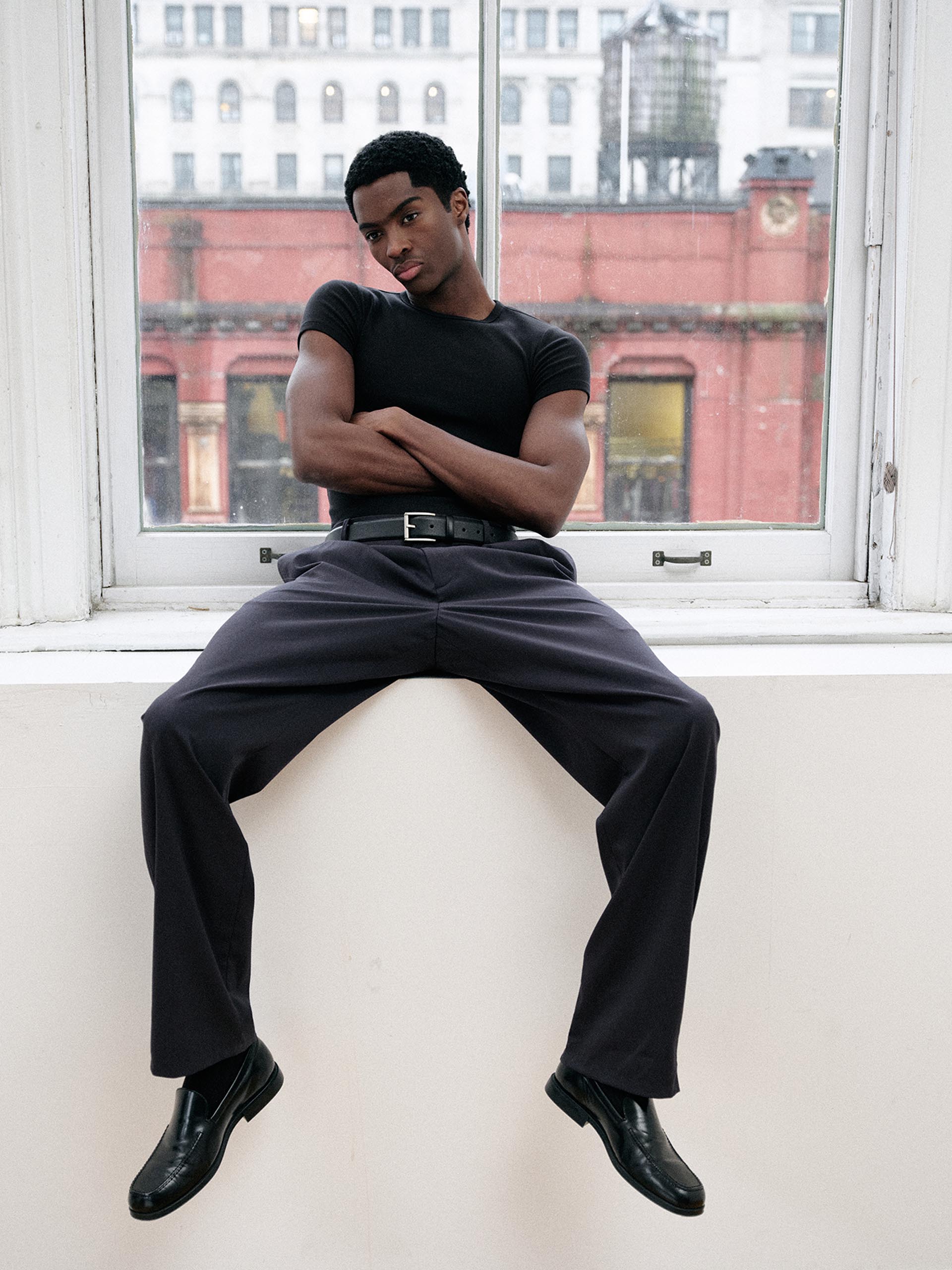 Alton wearing Calvin Klein apparel
