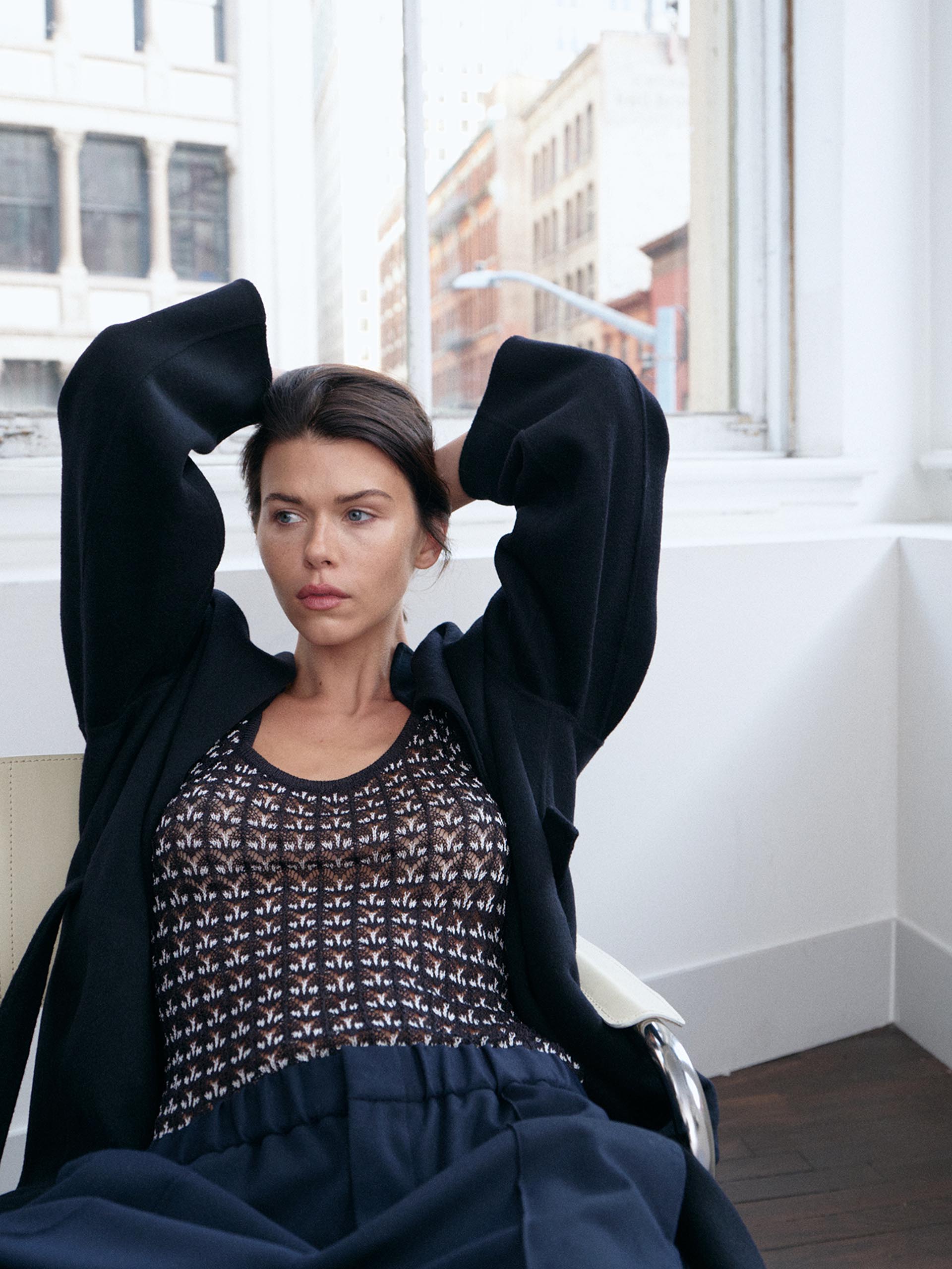 Georgia wearing Calvin Klein apparel