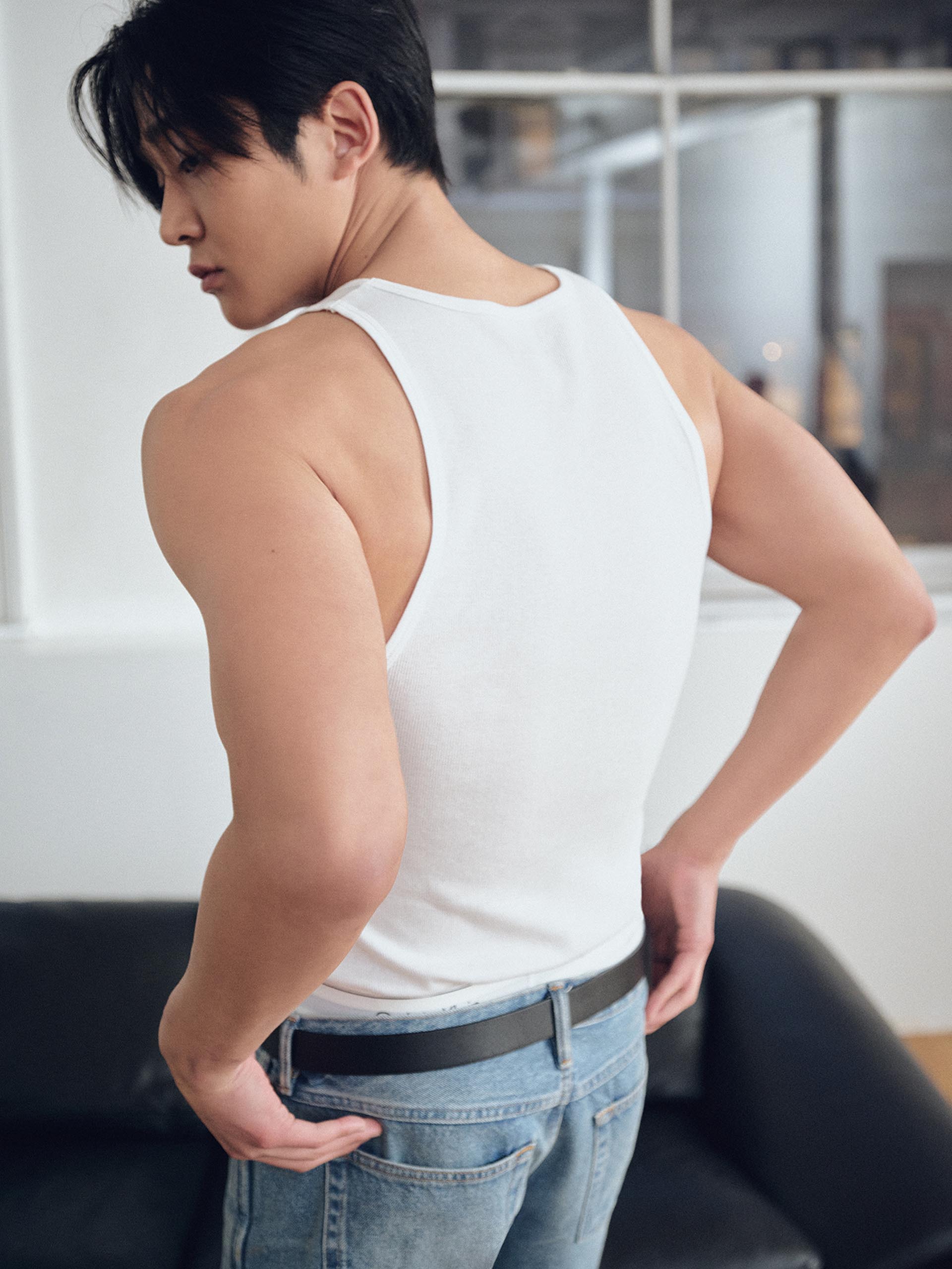 Rowoon wearing Calvin Klein apparel