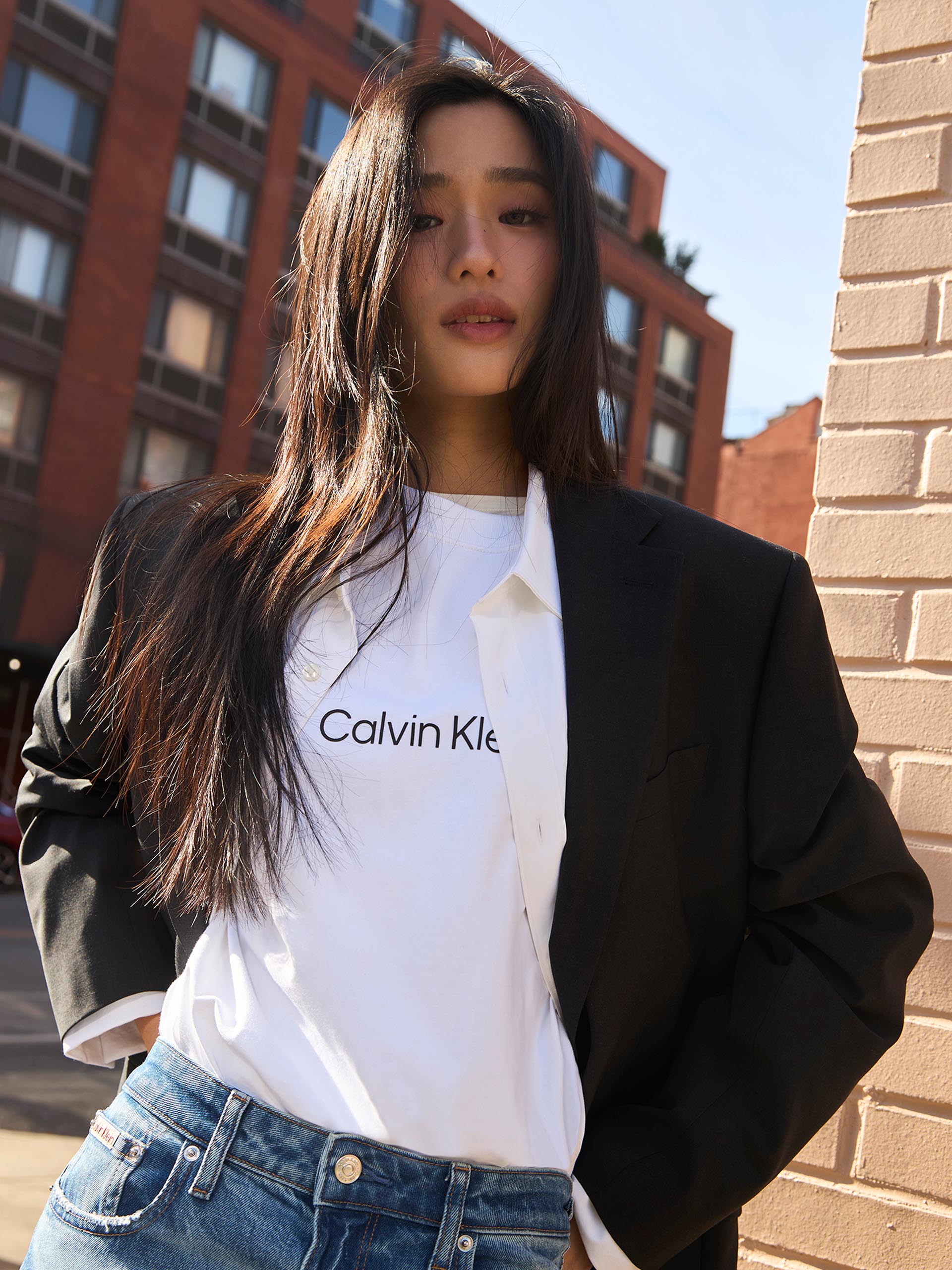 Tu wearing Calvin Klein apparel