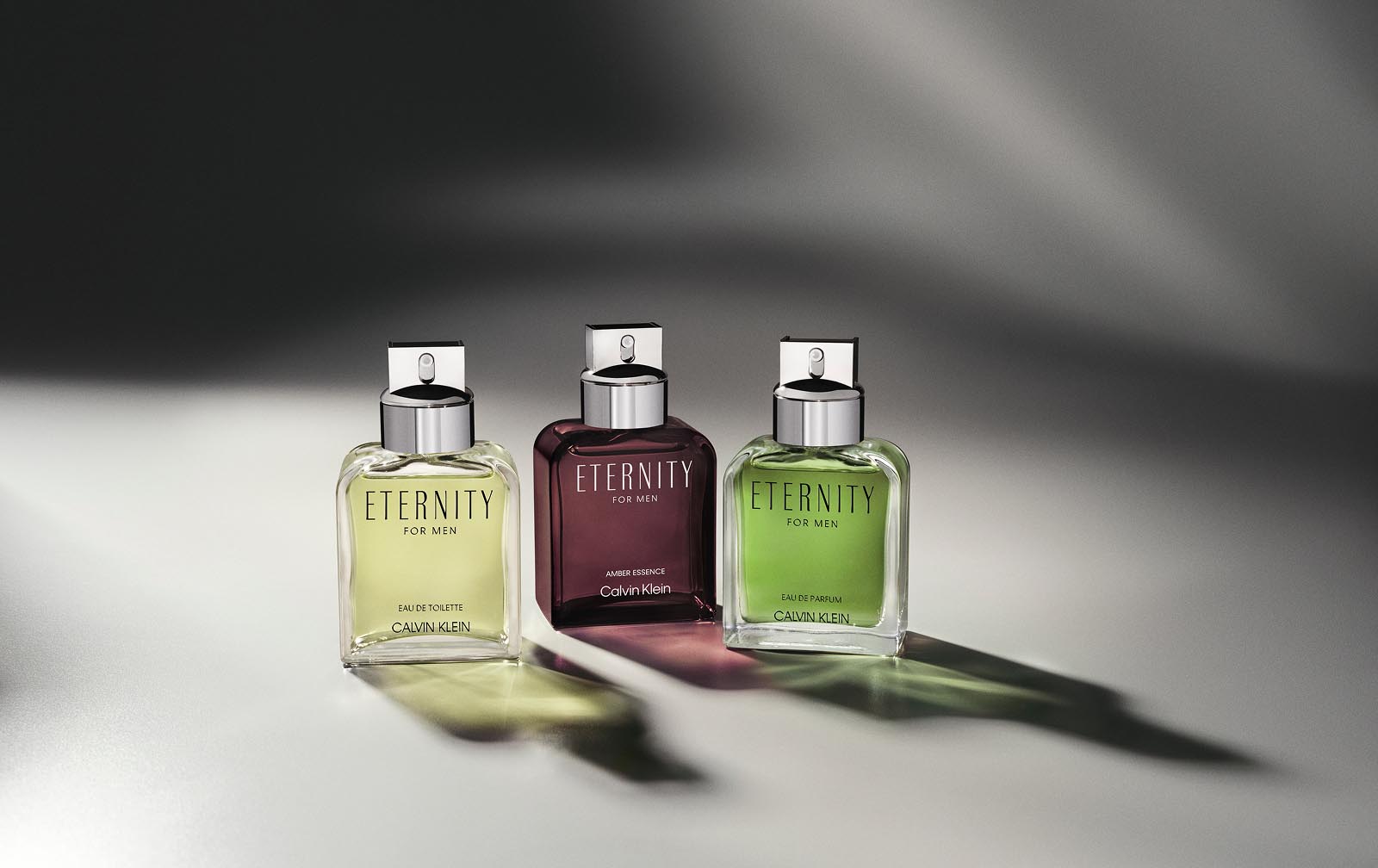 Three bottles of men’s Eternity cologne.