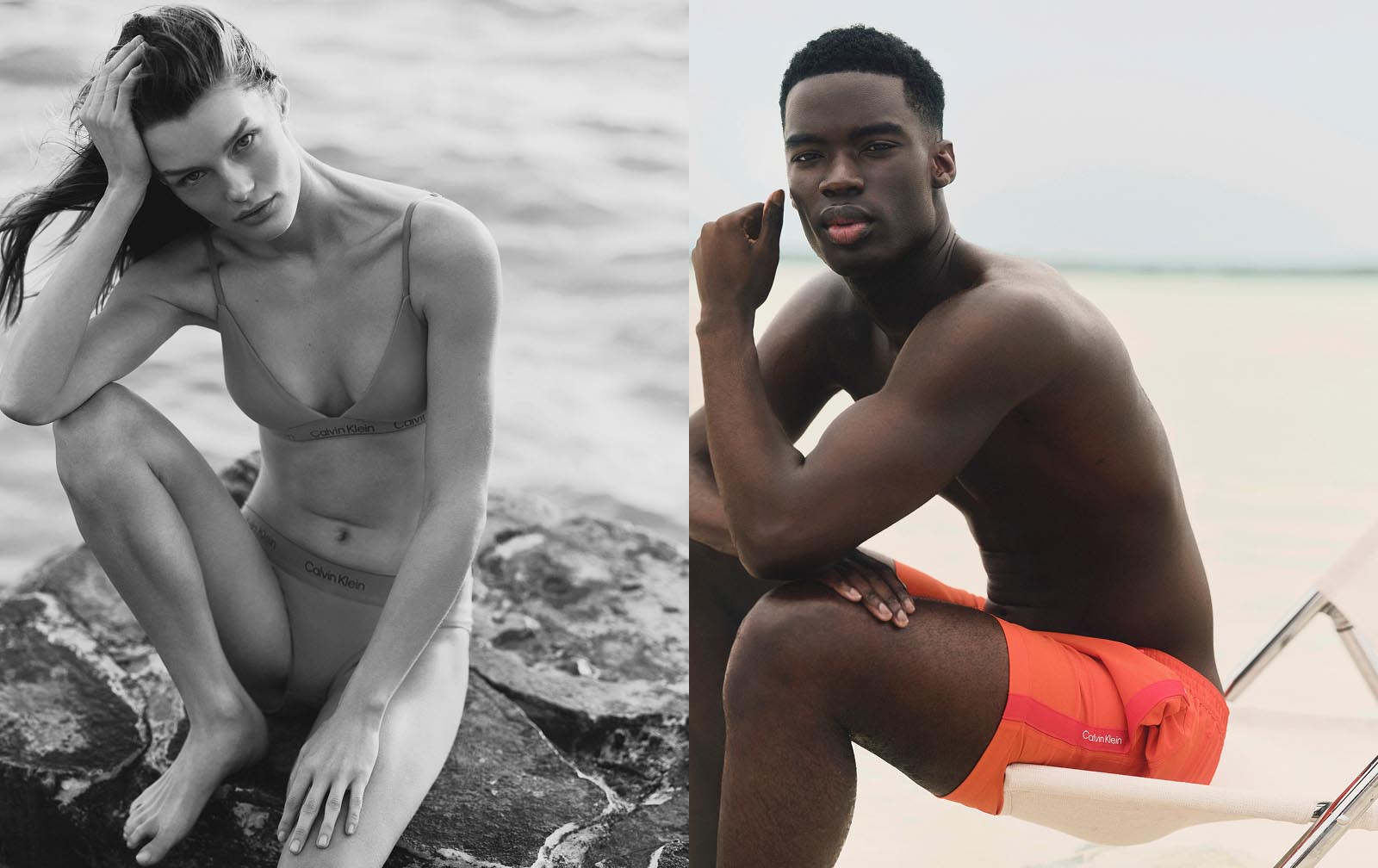 Models posing in swimwear.