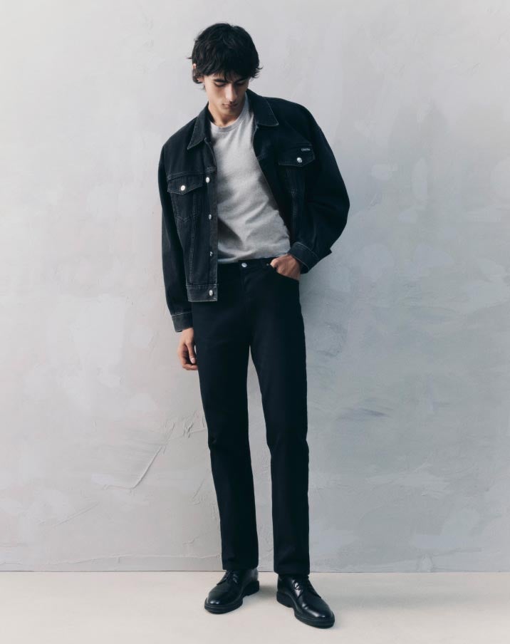 Calvin Klein Slim Straight Faded Grey Jeans in Gray for Men