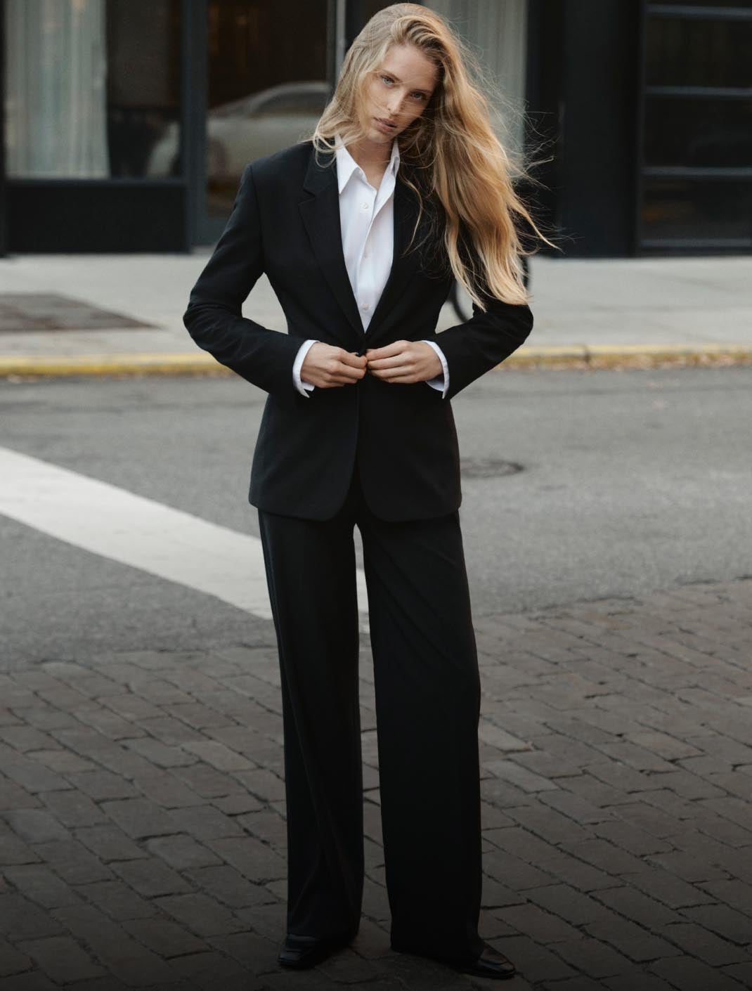 Black Two-piece Women Pants Suit - Black / xs
