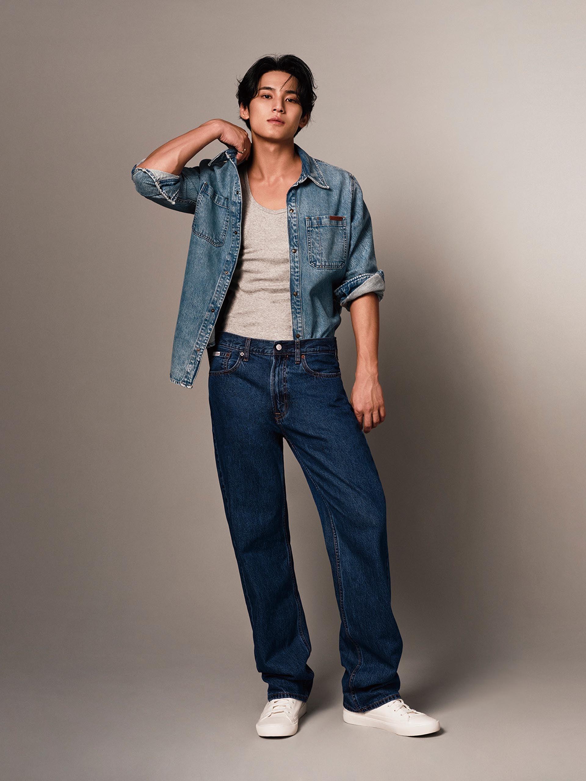 Mingyu wearing Calvin Klein denim