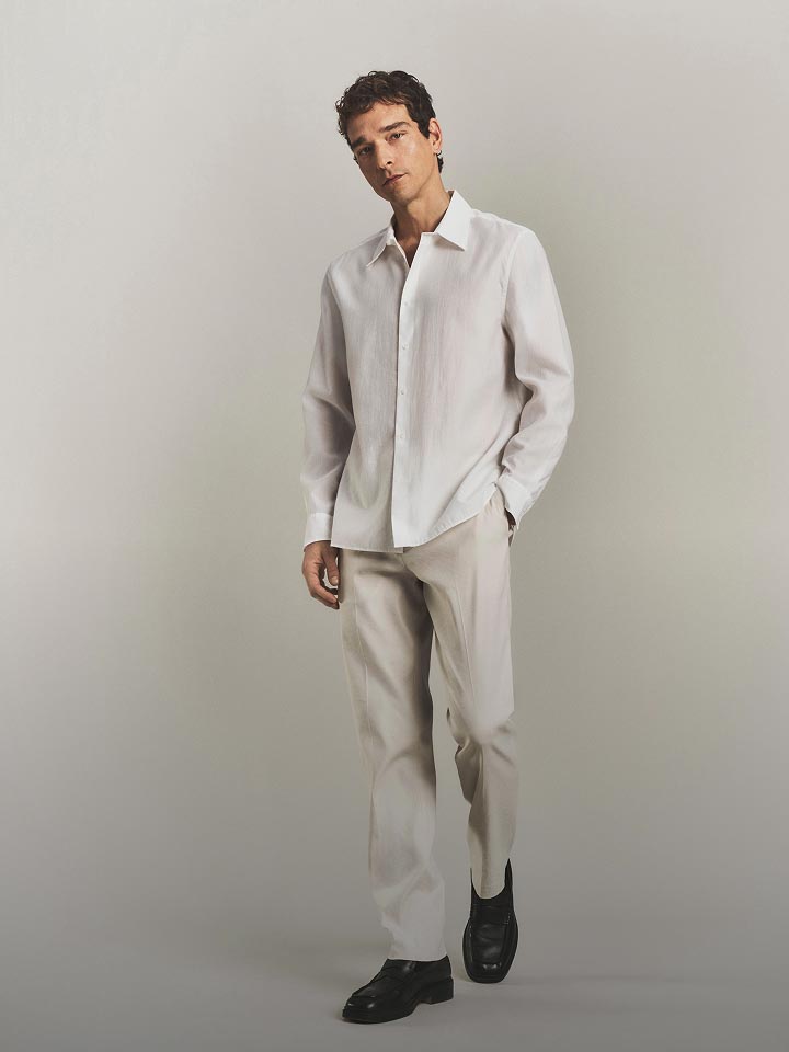 Model posing in Calvin Klein pants