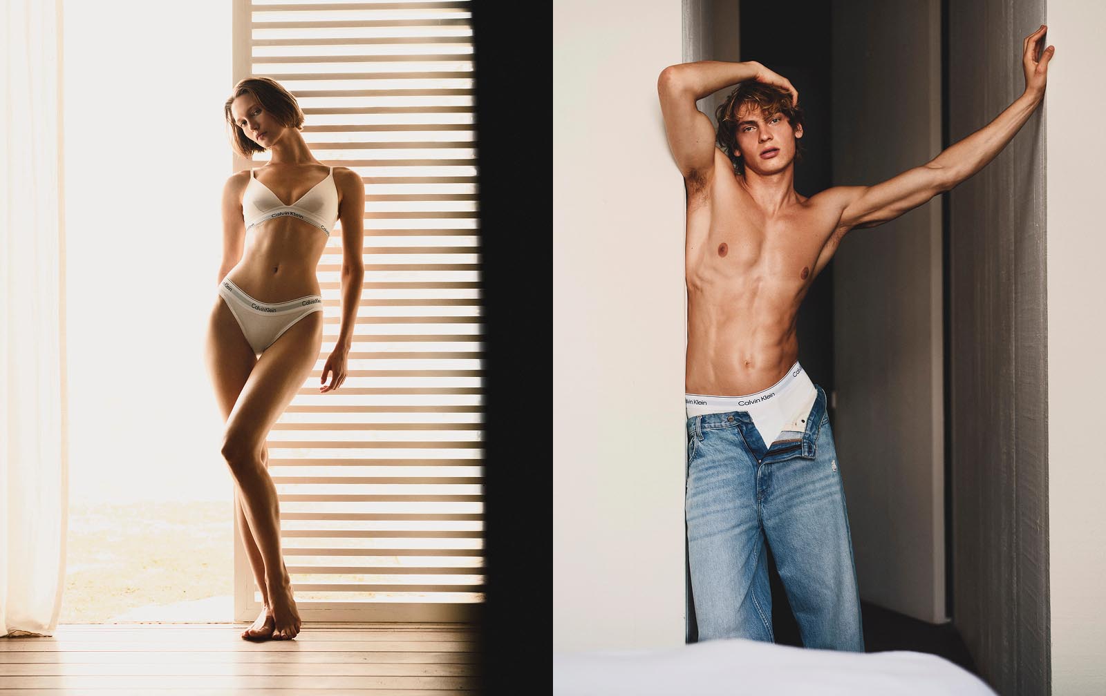 Model wearing Calving Klein underwear.