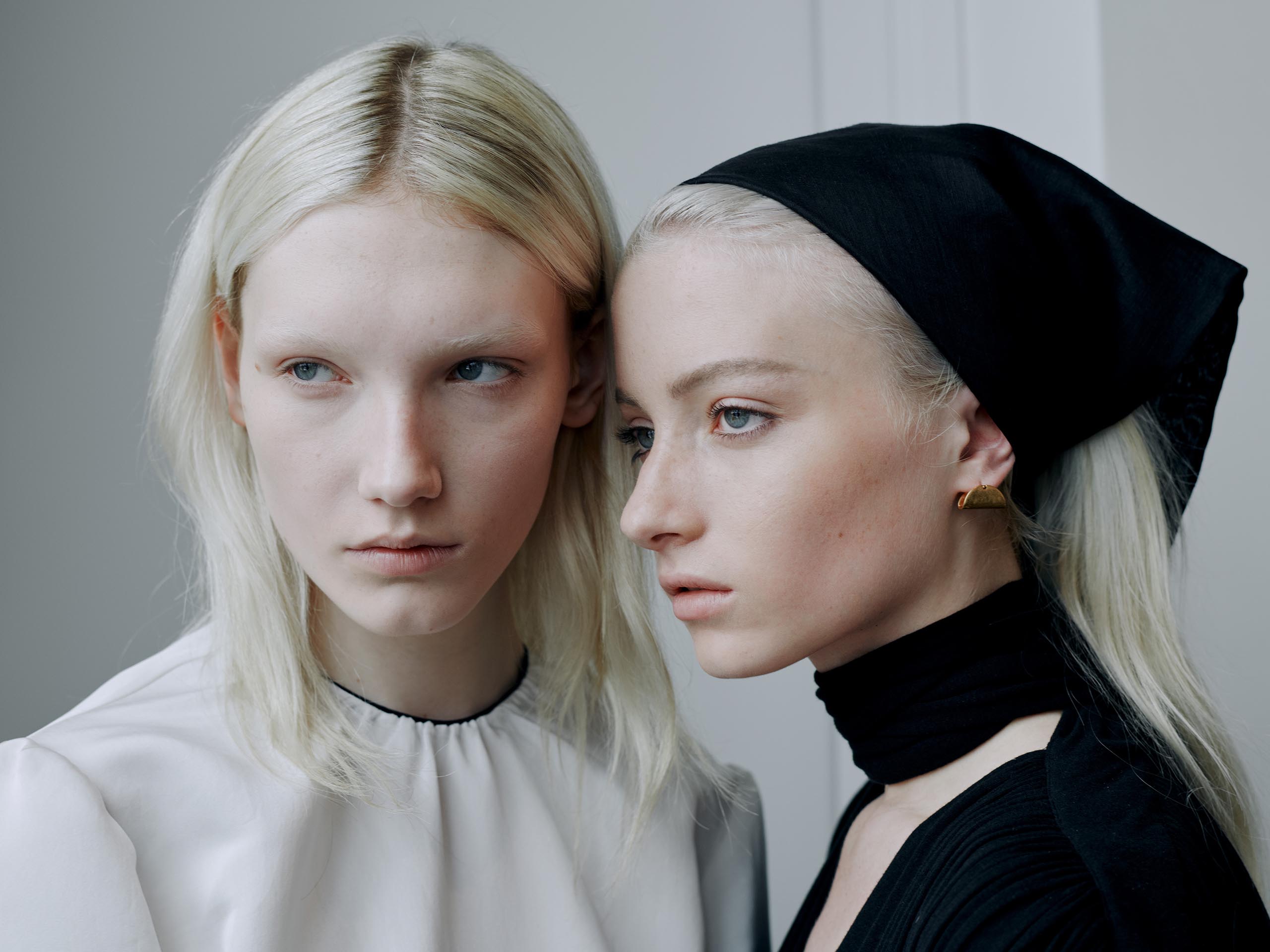 Backstage at the runway show