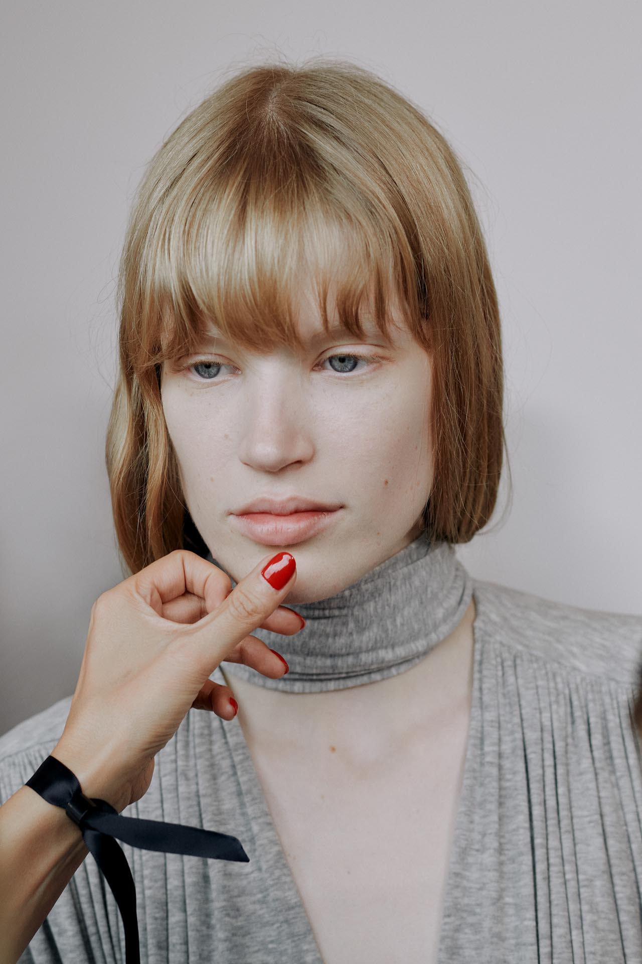 Backstage at the runway show