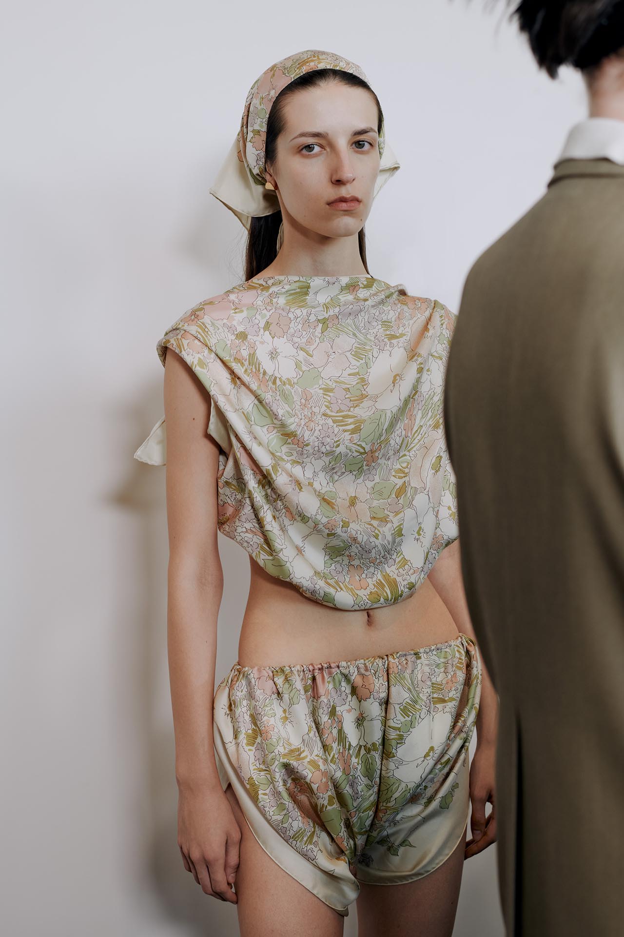 Backstage at the runway show
