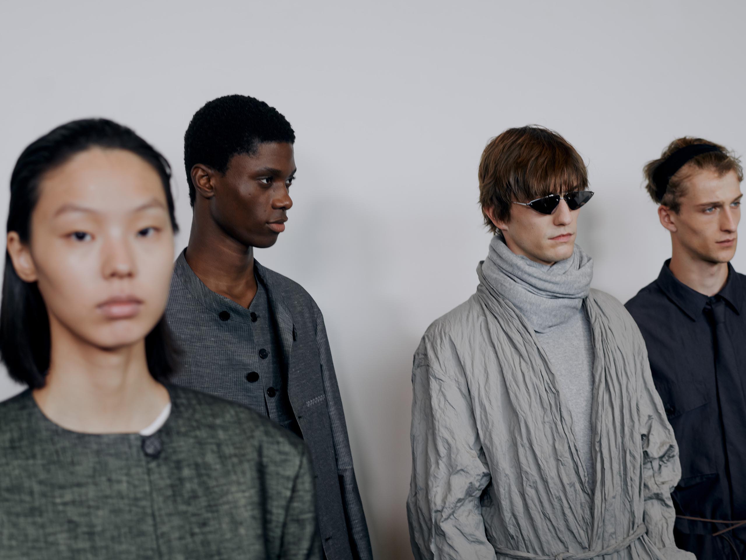 Backstage at the runway show