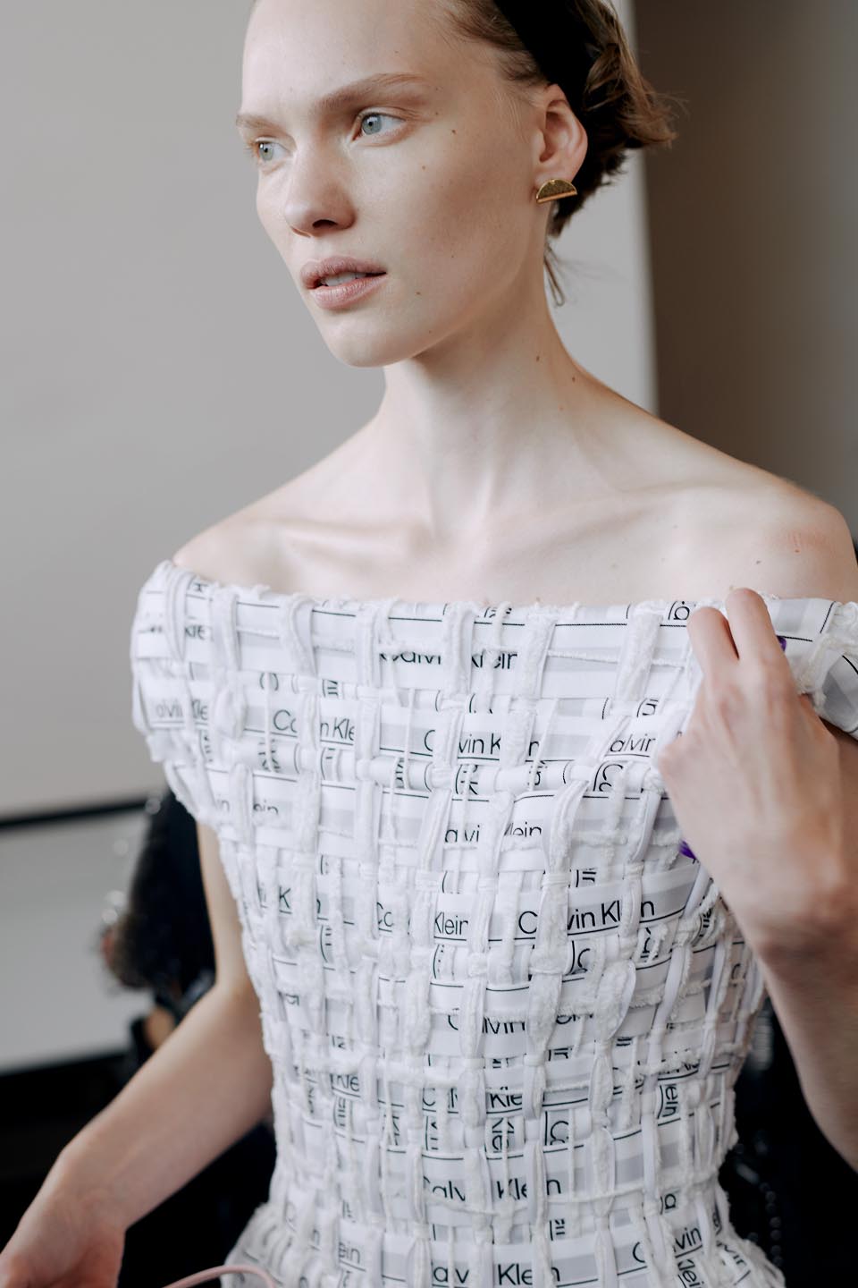 Backstage at the runway show