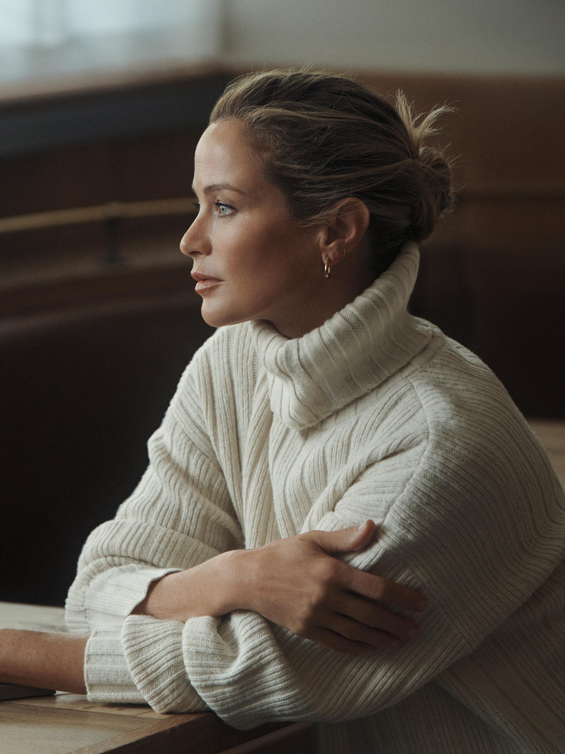 Models posing in new Calvin Klein sweaters