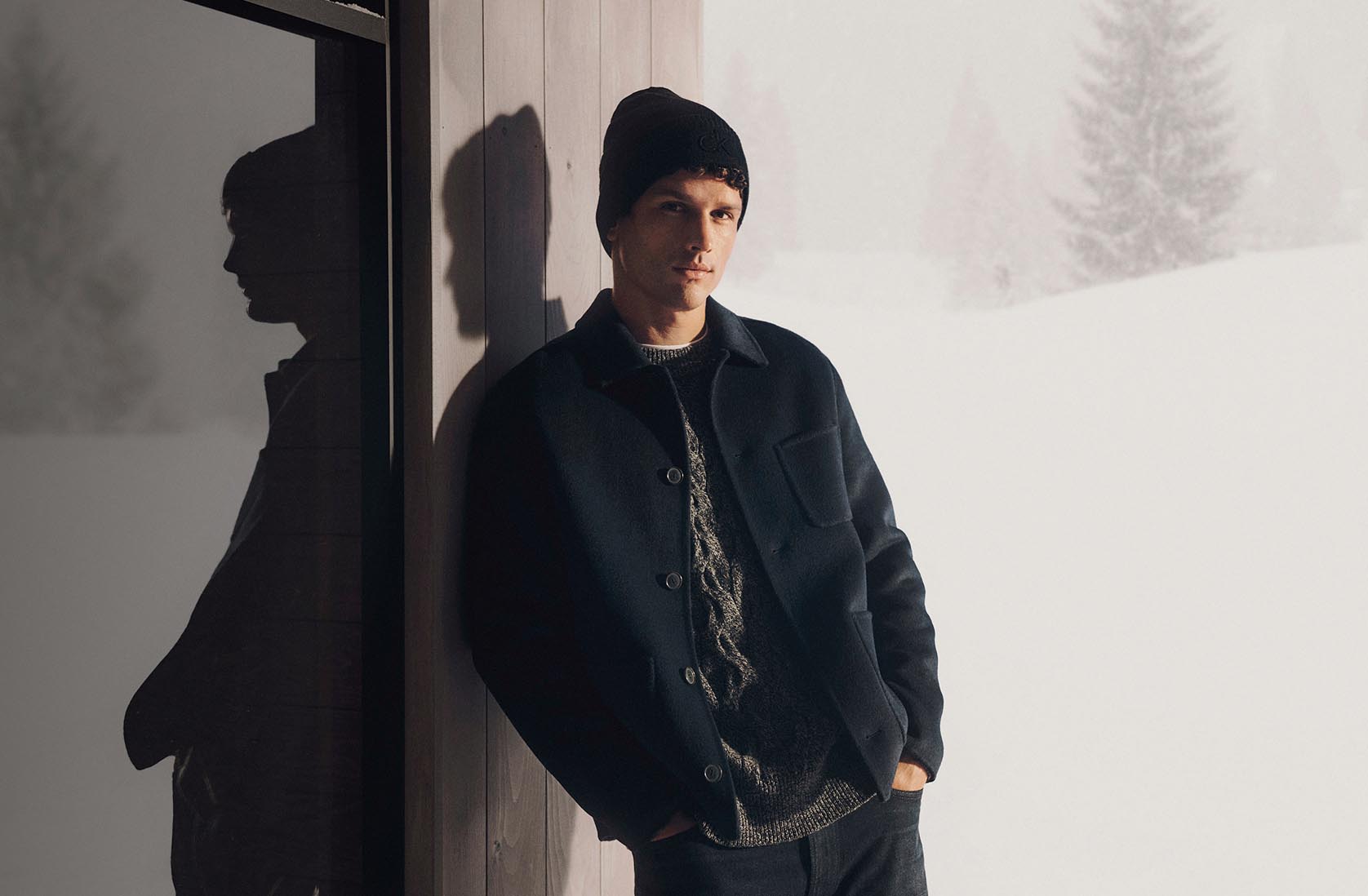 Model in Calvin Klein apparel.