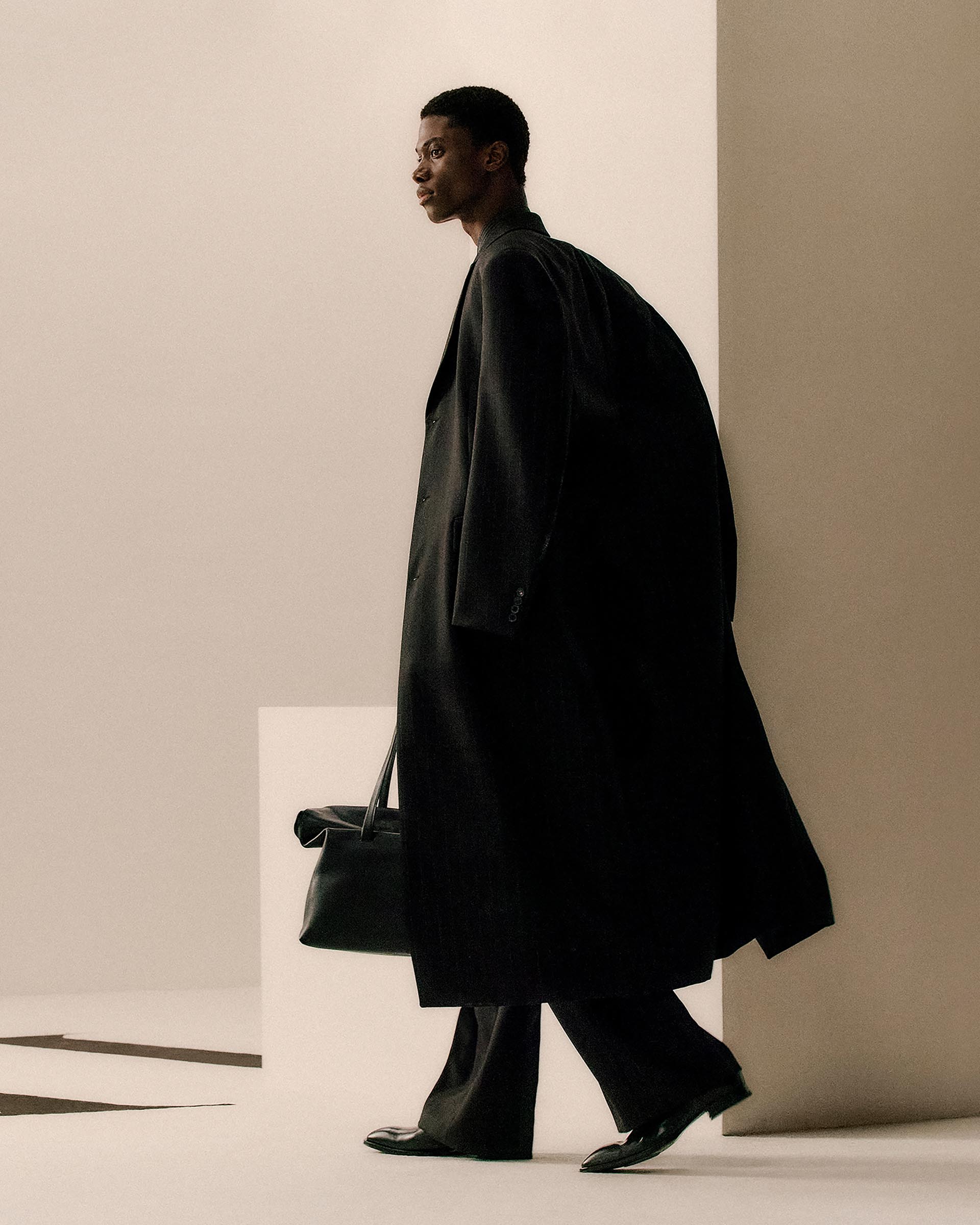 Model posing in Calvin Klein Collection