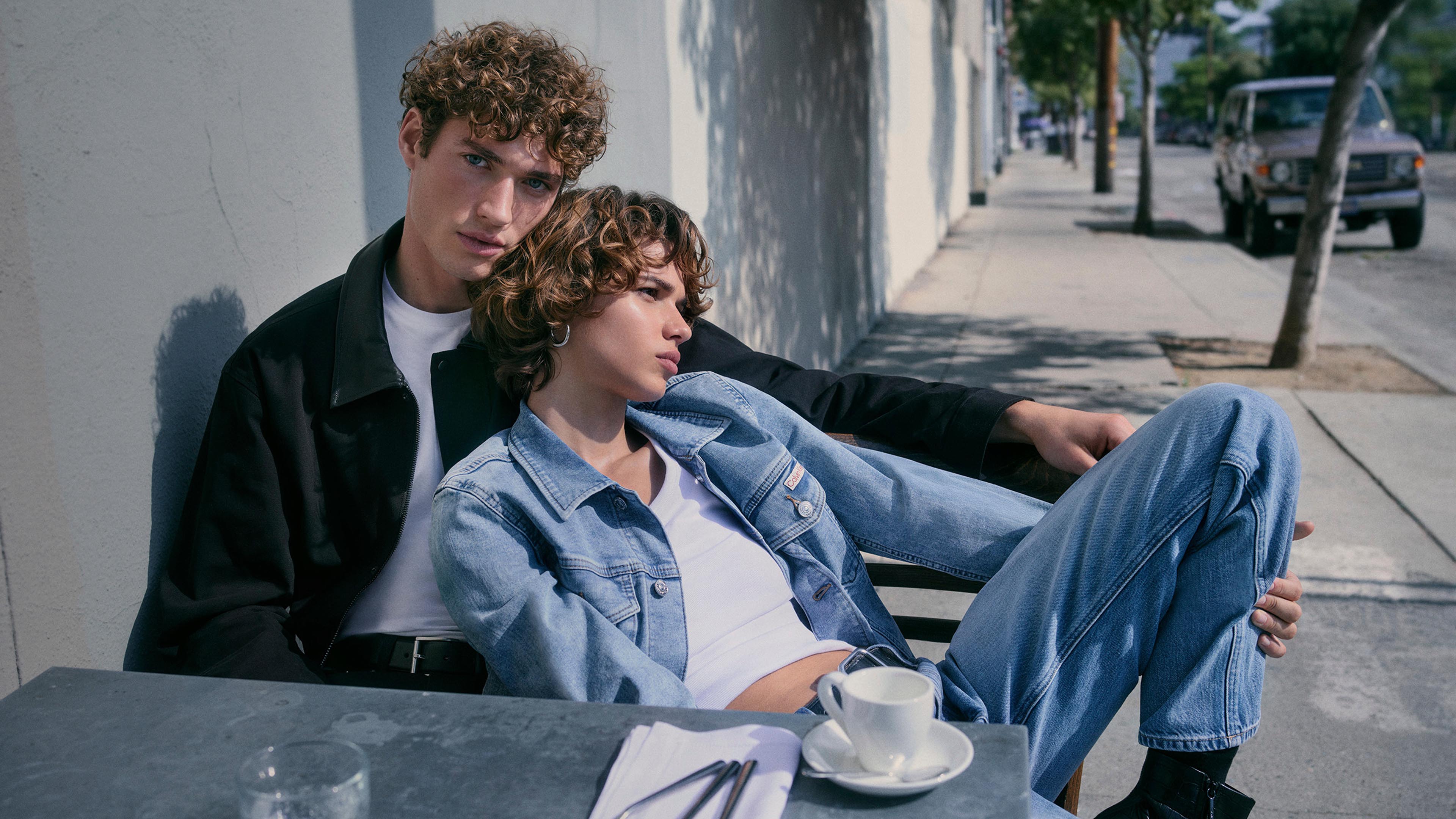 Models posing in Calvin Klein New Arrivals