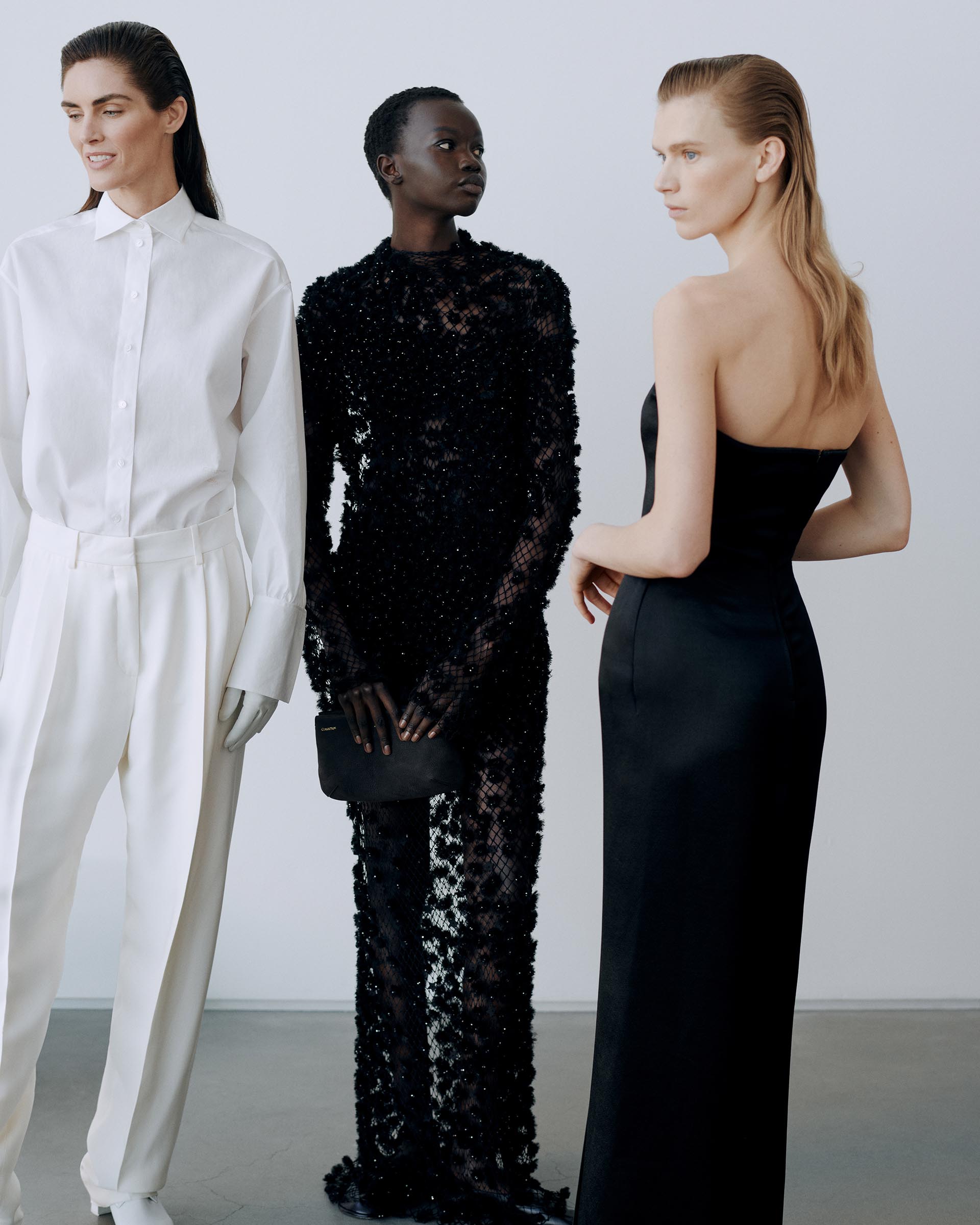 Model posing in Calvin Klein Collection