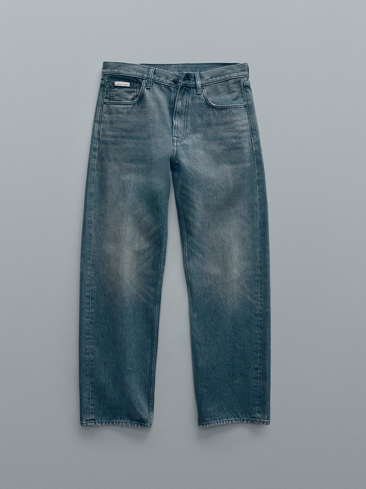 Still life image of dark wash denim