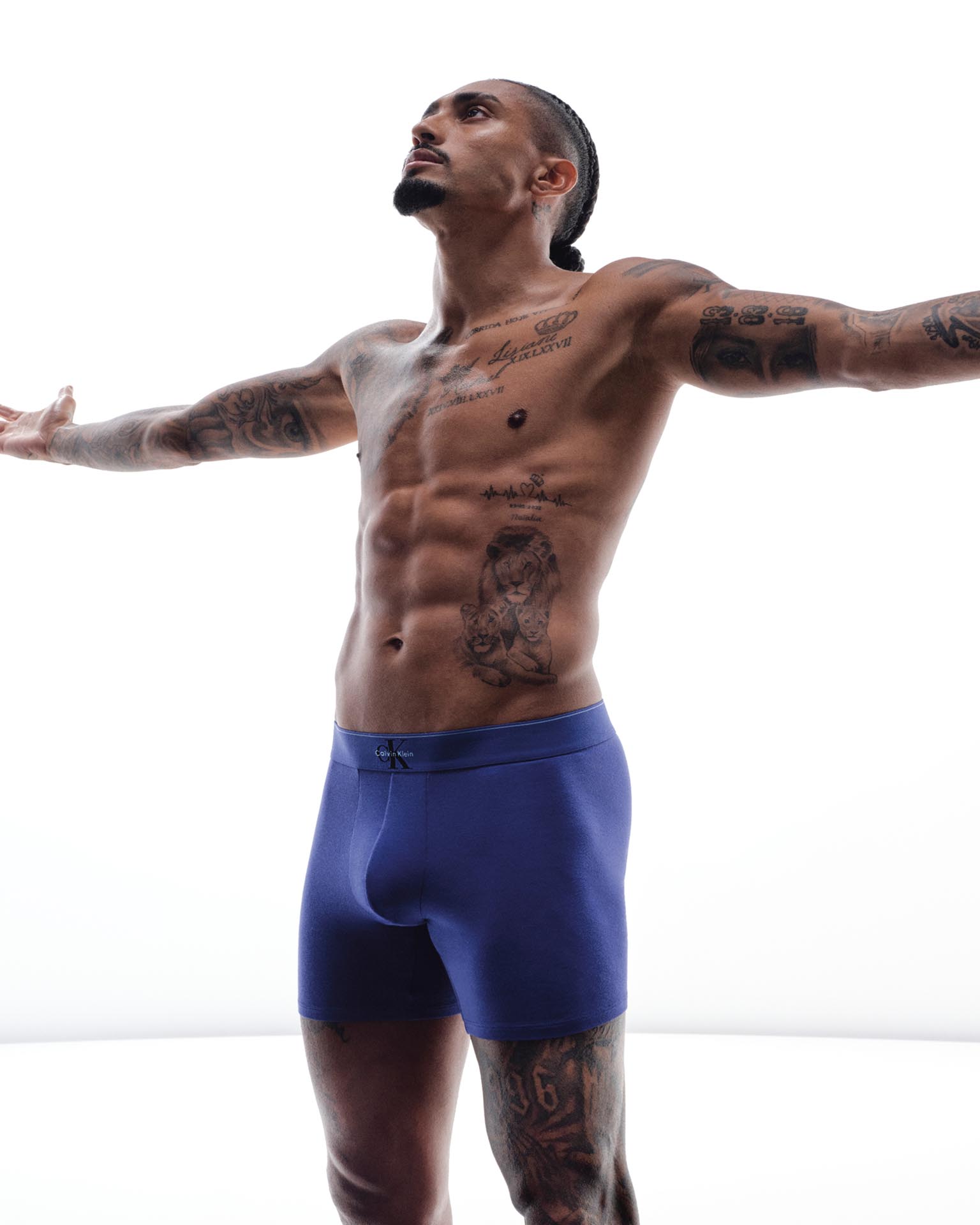 Raphinha posing in Graphic Monogram underwear