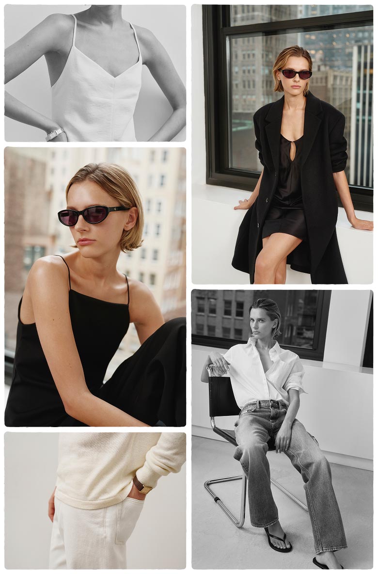 Models posing in 90s inspired looks