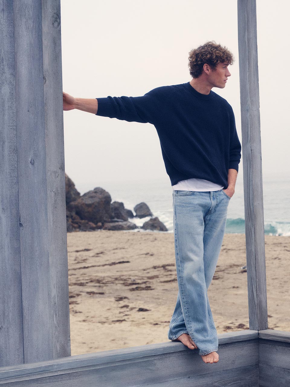 Model posing in Calvin Klein Jeans