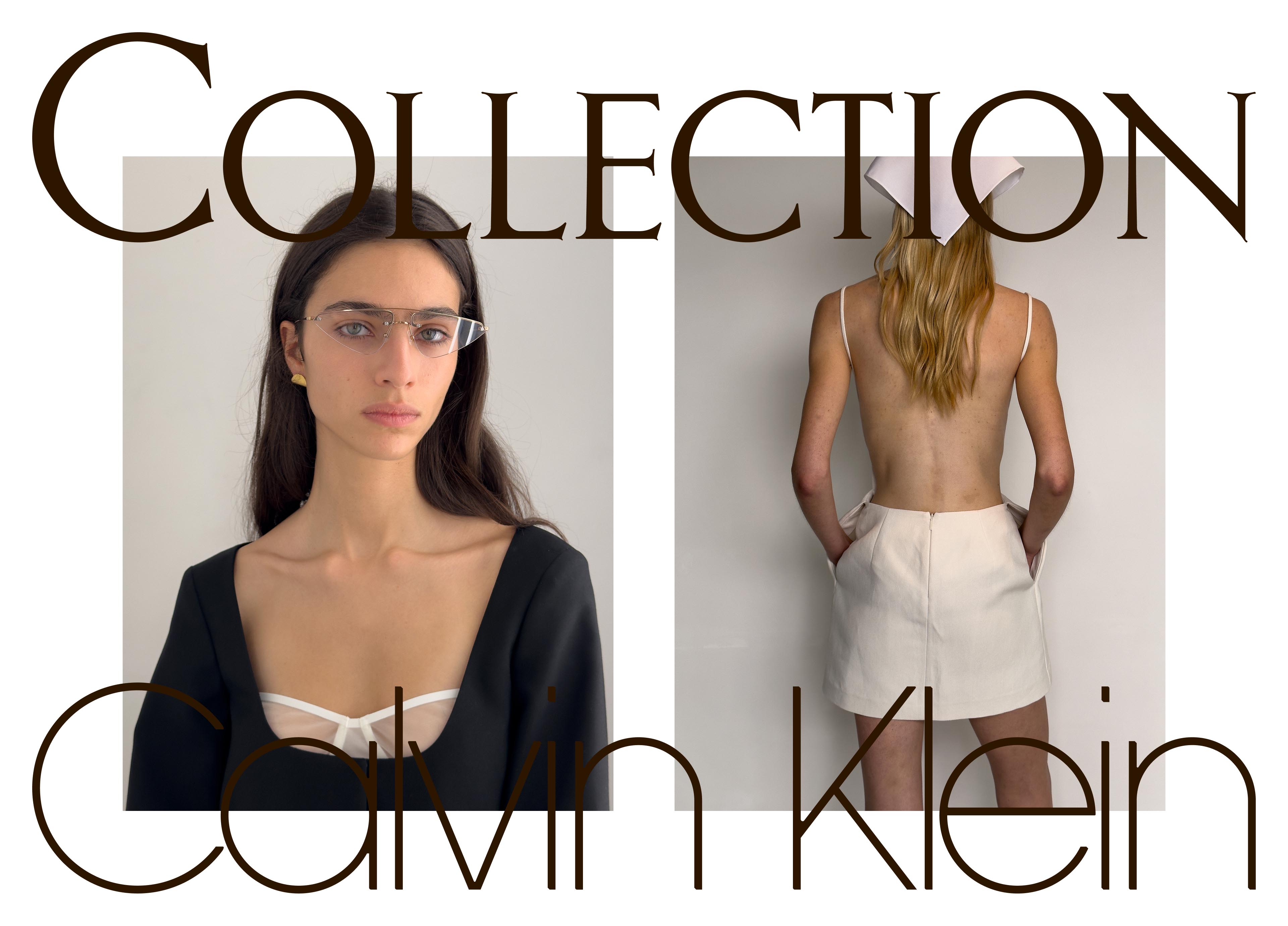 Model posing in Calvin Klein Collection