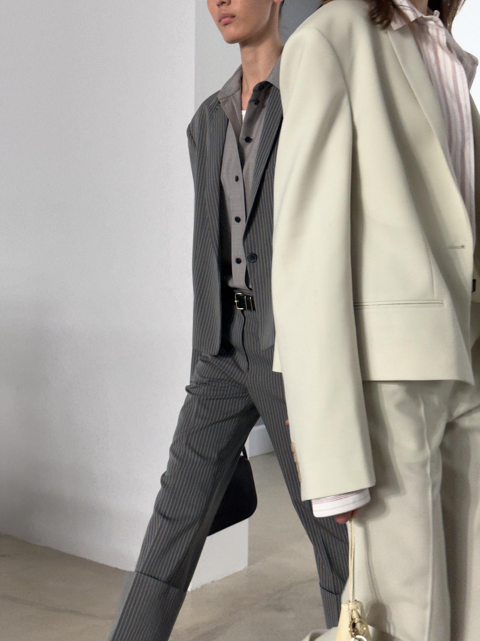 Model posing in Calvin Klein Collection