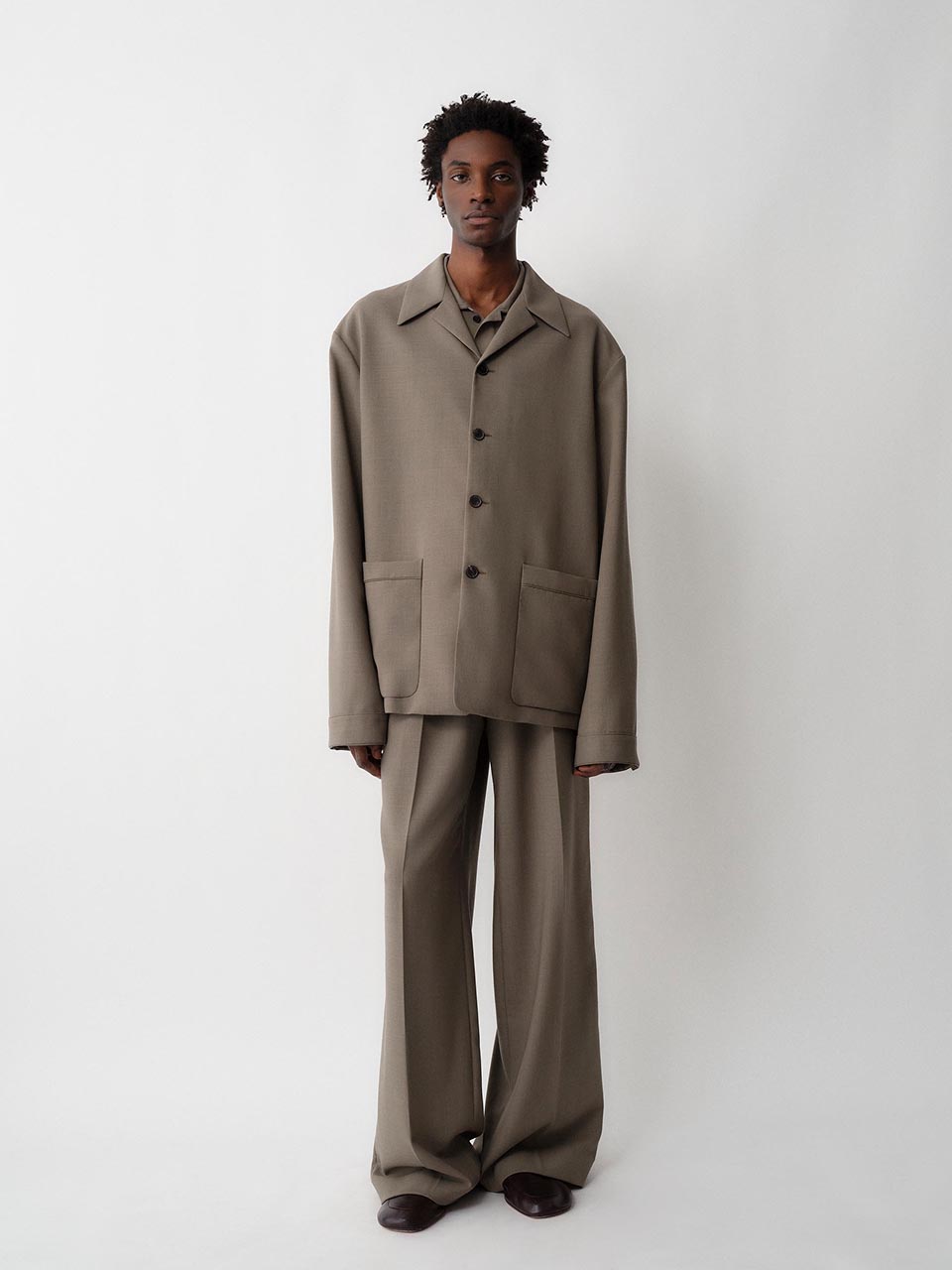 Model posing in Calvin Klein Collection
