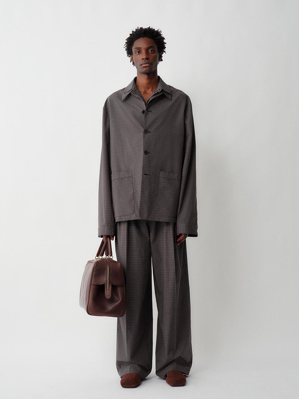 Model posing in Calvin Klein Collection