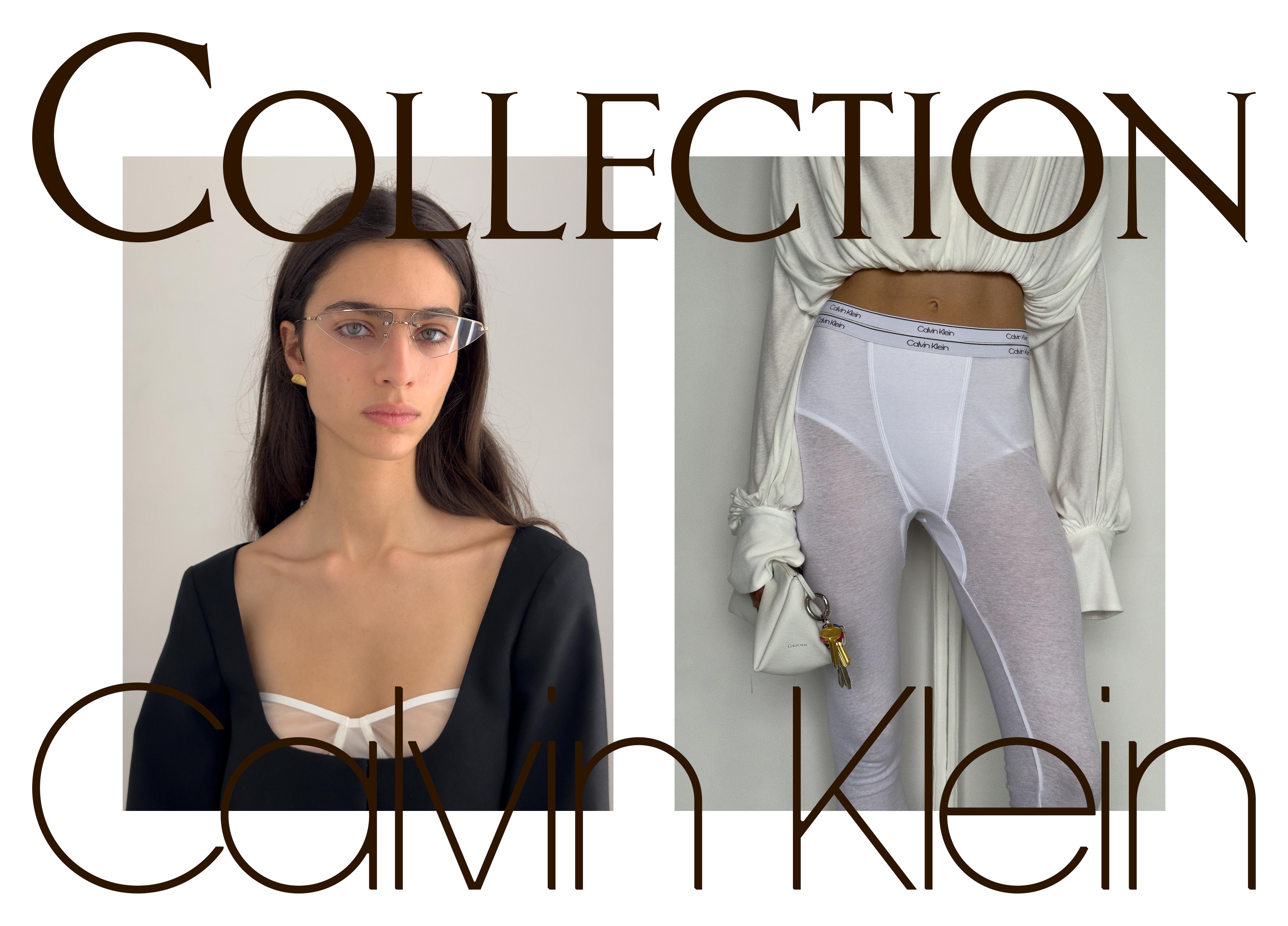 Models posing in Calvin Klein Collection