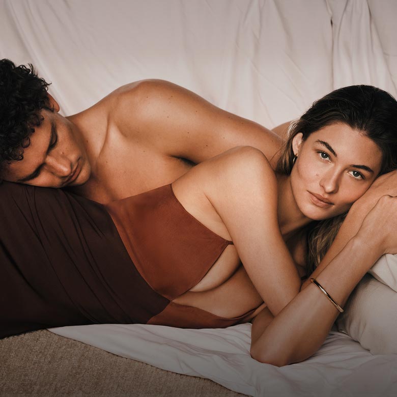 Model posing in Calvin Klein summer apparel