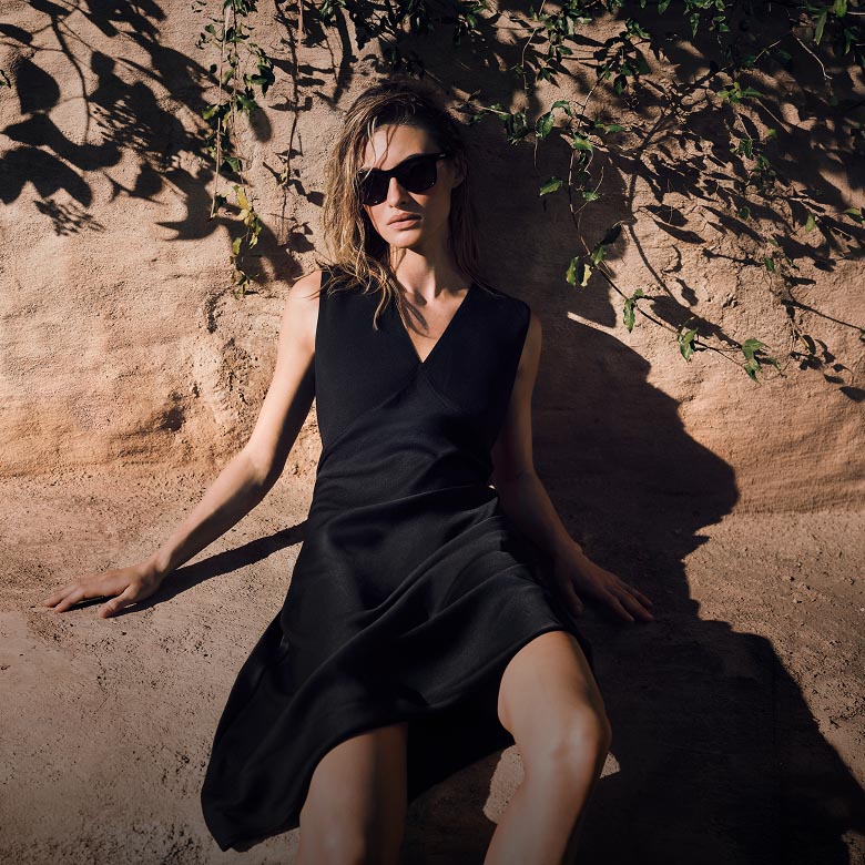 Model posing in Calvin Klein summer apparel