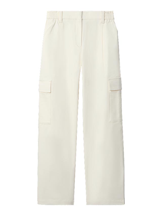 white cotton cargo pants
