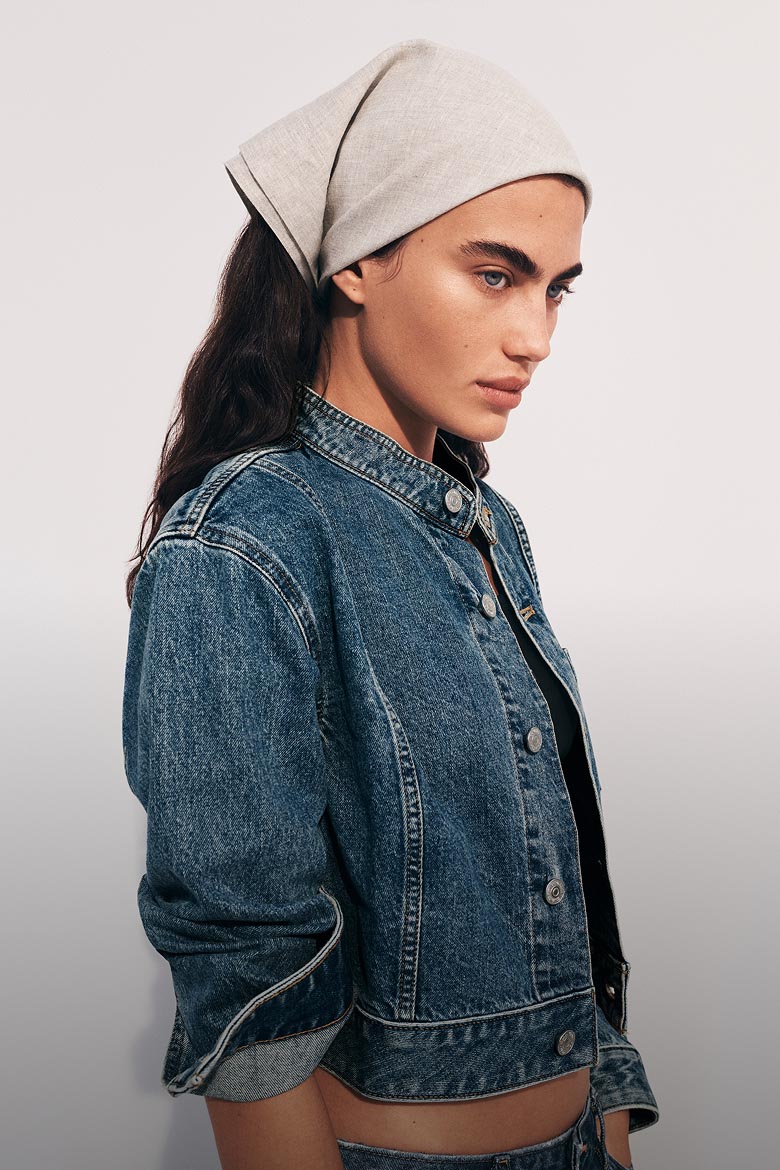 Model posing in Calvin Klein denim
