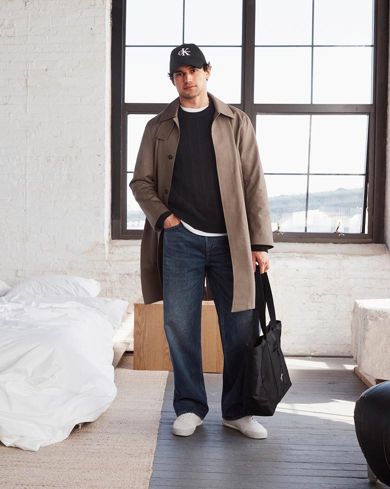Model posing in the Baggy Jean