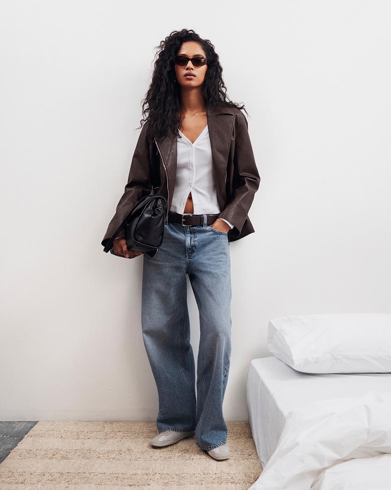 Model posing in the Low Rise Baggy Jean