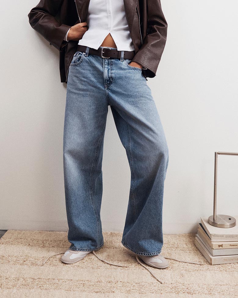Model posing in the Low Rise Baggy Jean