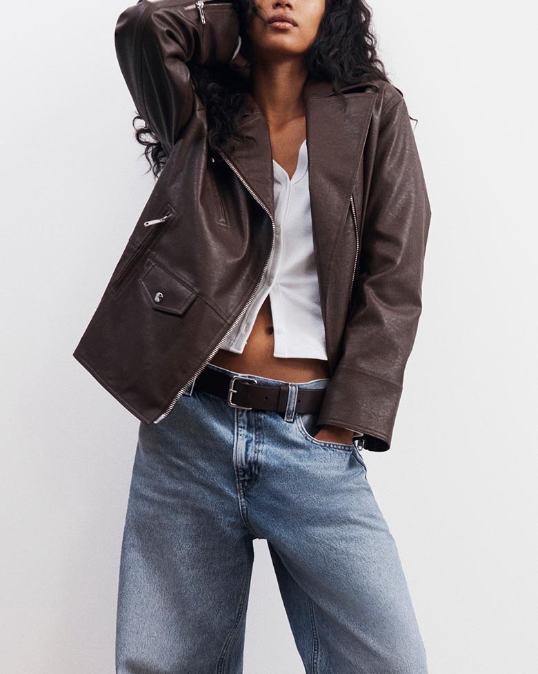 Model posing in the Low Rise Baggy Jean