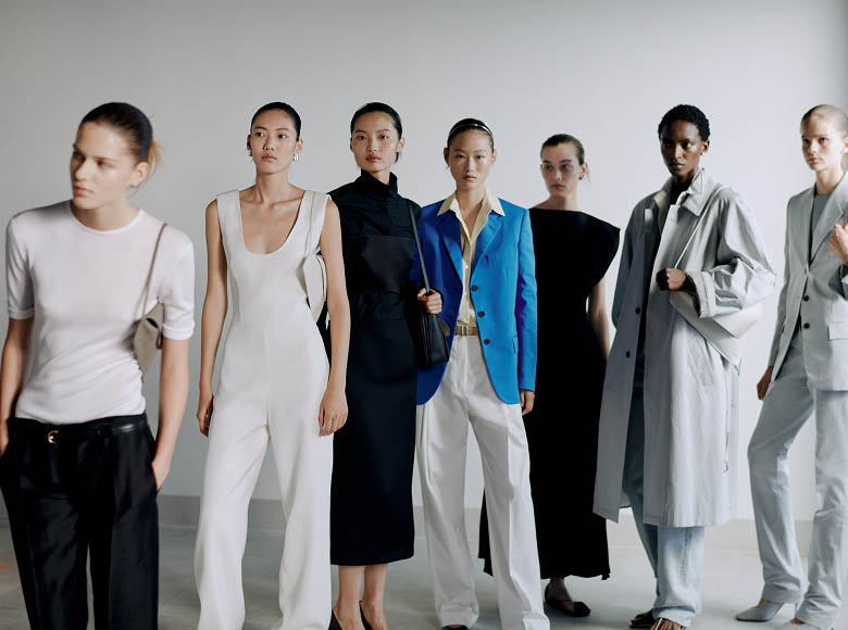 Models backstage at the runway show