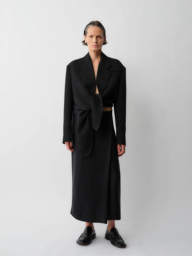 Model posing in Calvin Klein Collection Apparel