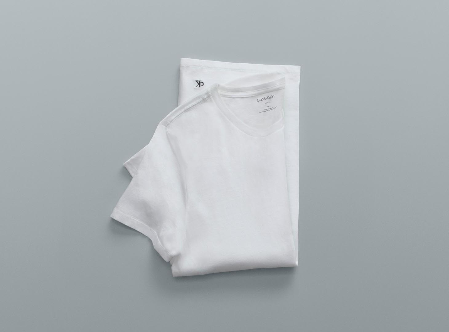 Folded white t-shirt