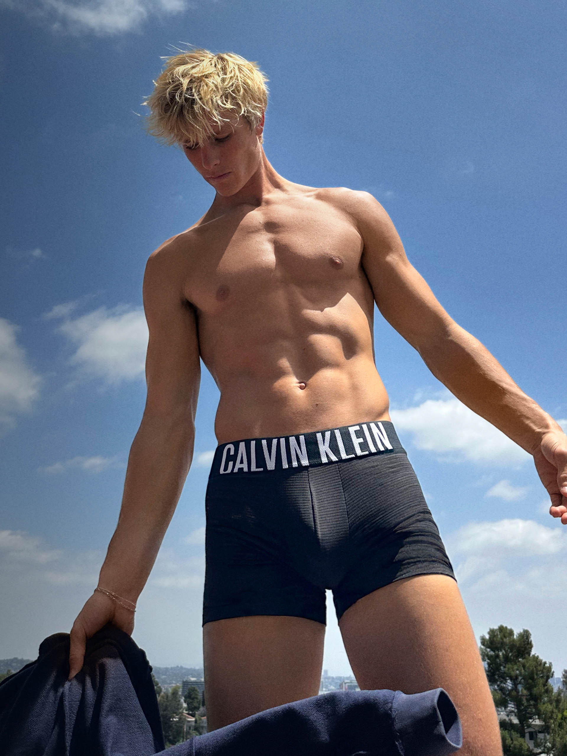 Model posing in Intense Power Air underwear