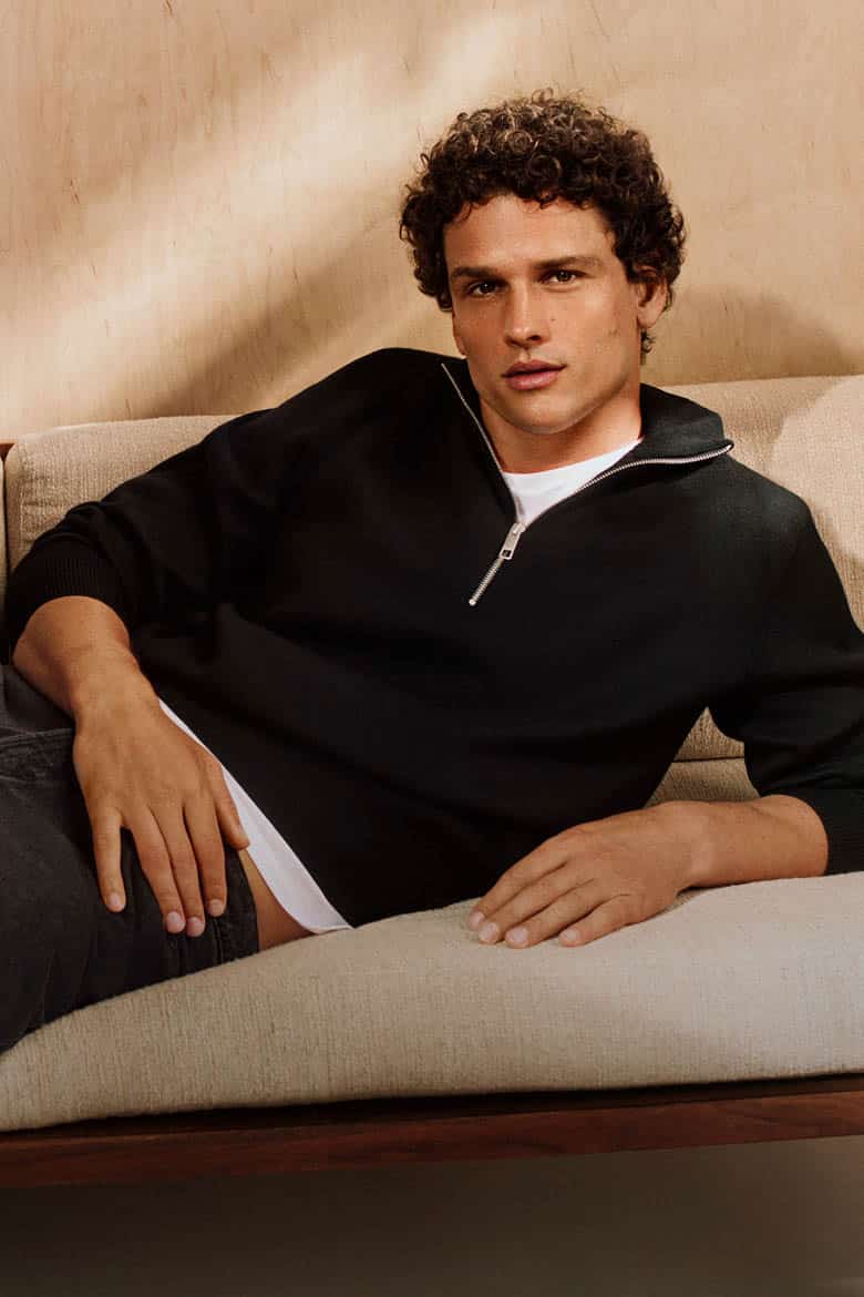 Models posing in Sweaters